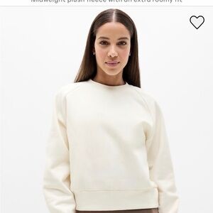 Athleta Forever Fleece Sweatshirt, size L, magnolia white